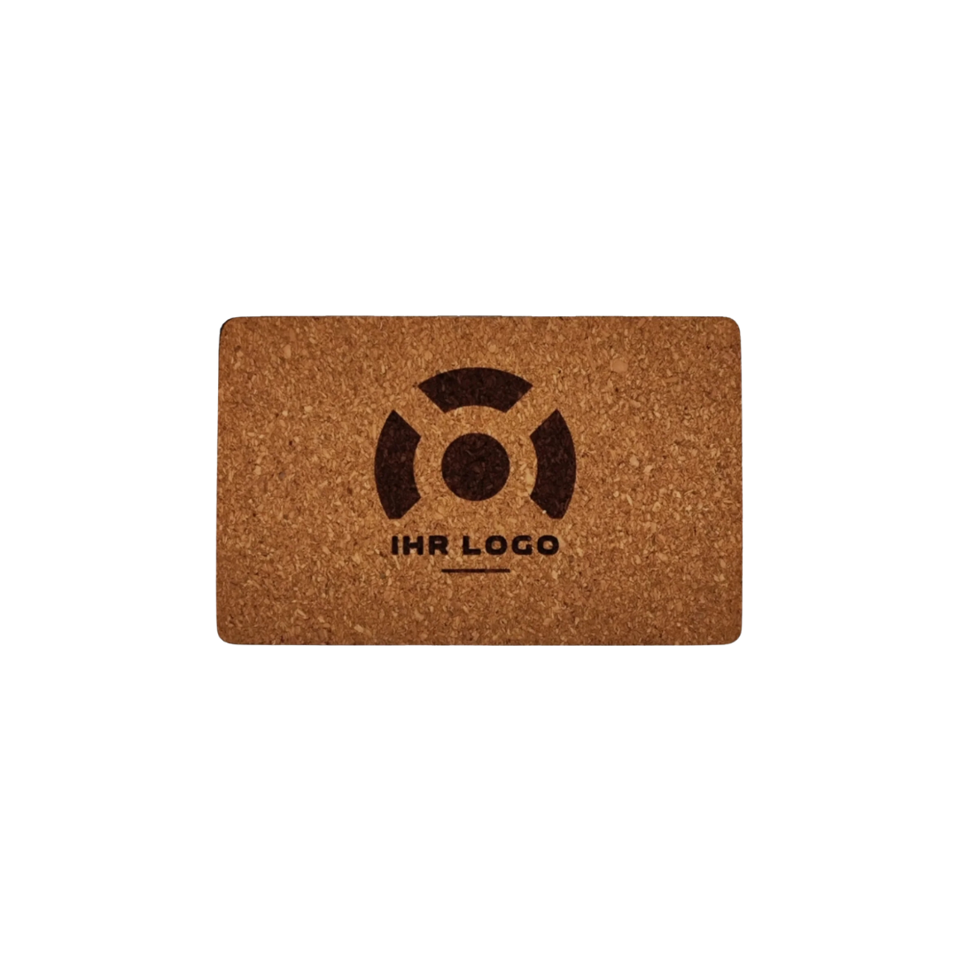 Digitale Visitenkarte aus Kork mit NFC