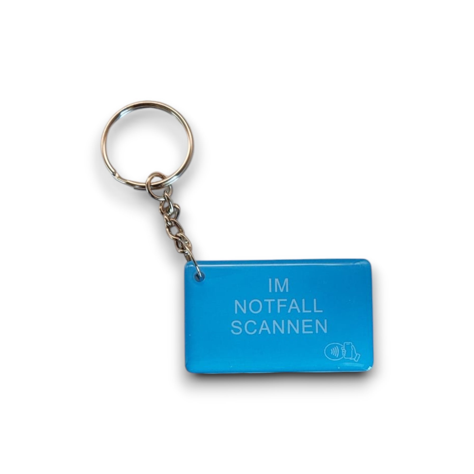 Anhänger blau aus Epoxidharz mit NFC