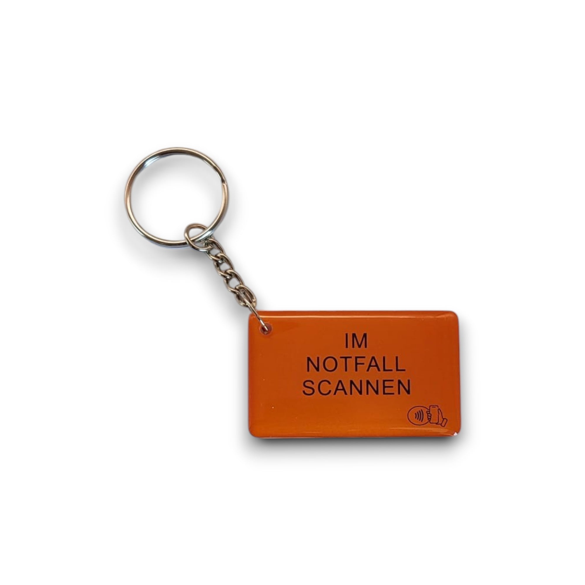Anhänger orange aus Epoxidharz mit NFC