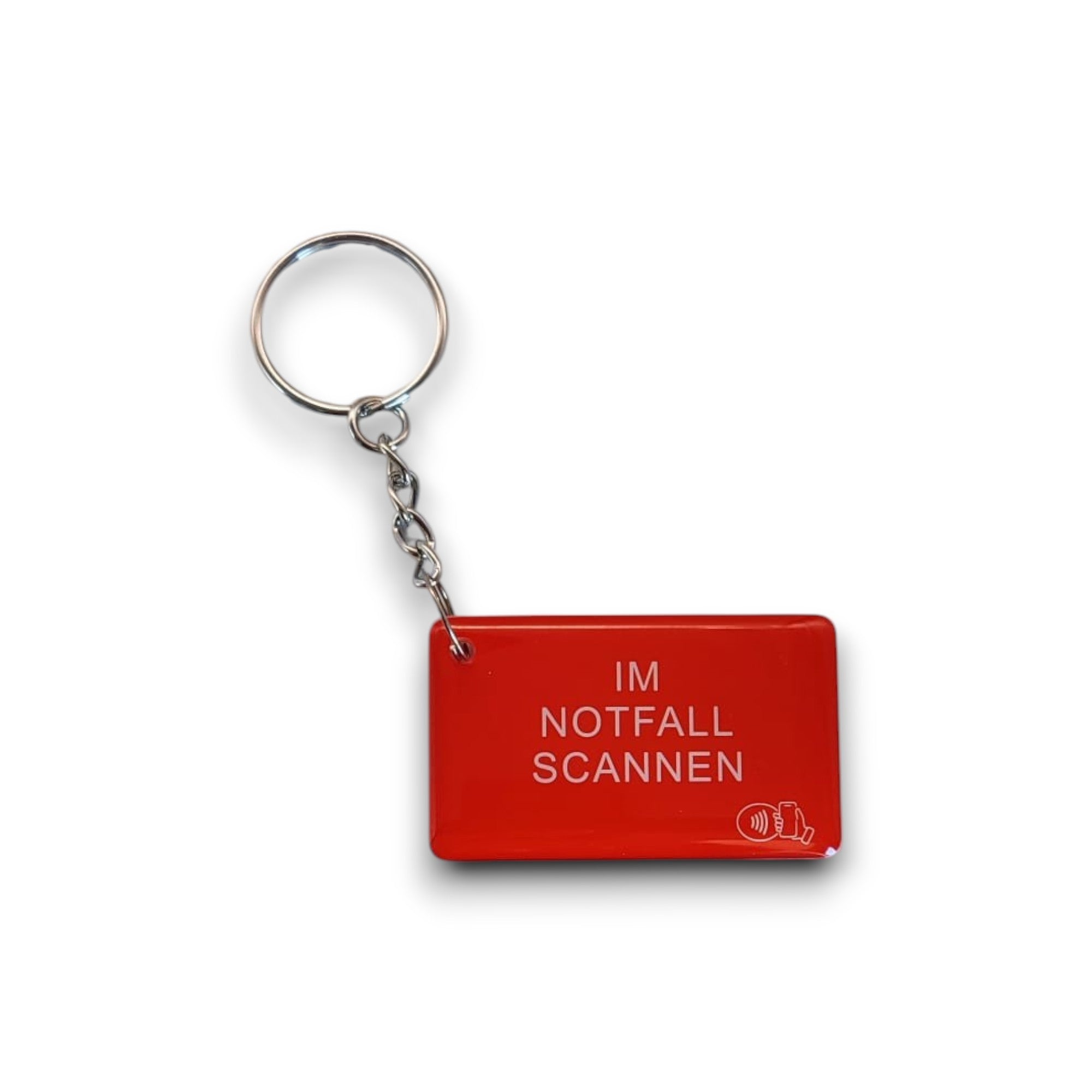 Anhänger rot aus Epoxidharz mit NFC